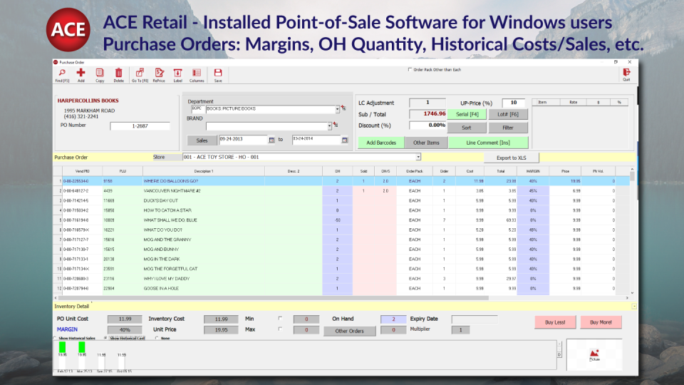 screenshot of ACE Retail POS